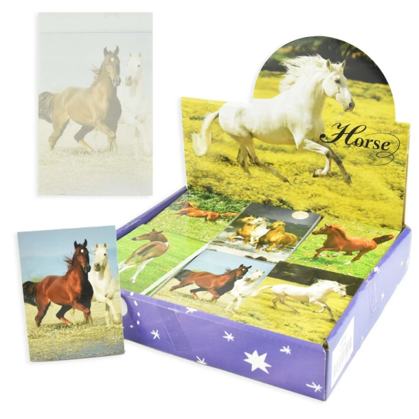 Lille blok med hestemotiv, 8 x 6 cm