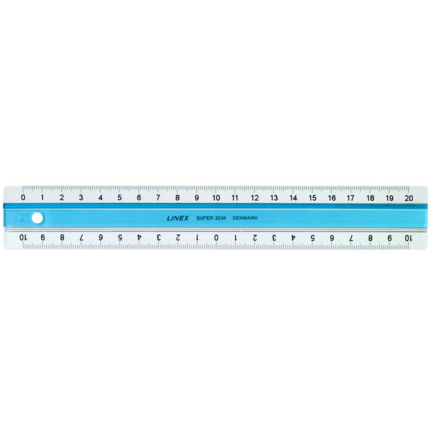 Linex plast lineal, Anti Slide, 20 cm, bl