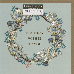 Ling Design, Fdselsdagskort, Morris & Co., Birthday wishes to you, Krans