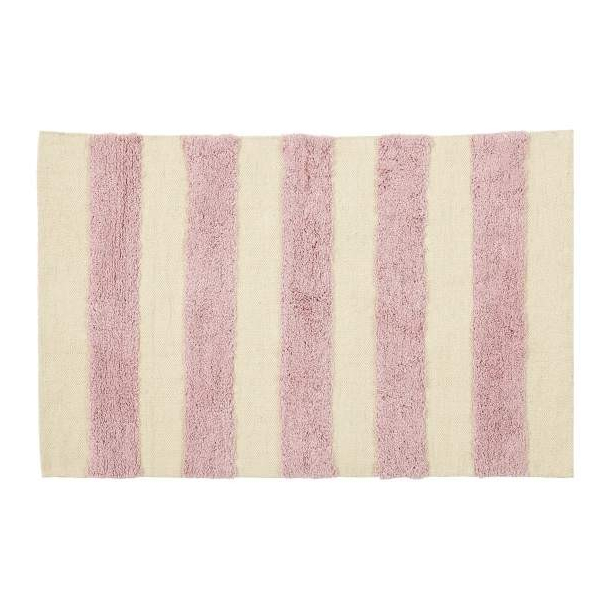 Liv Interior, Tppe med striber, lyserd, 60 x 90 cm, organic cotton 