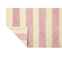 Liv Interior, Tppe med striber, lyserd, 60 x 90 cm, organic cotton 