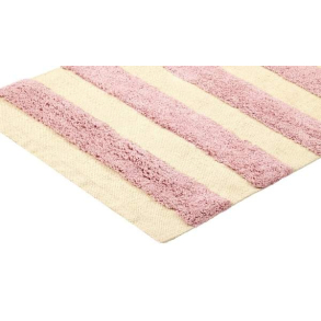 Liv Interior, Tppe med striber, lyserd, 70 x 140 cm, organic cotton 