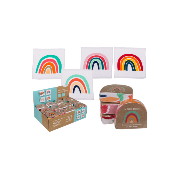 Magisk vaskeklud, regnbue, 30x30cm