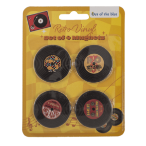Magnet, Retro Vinyl, 4 stk.