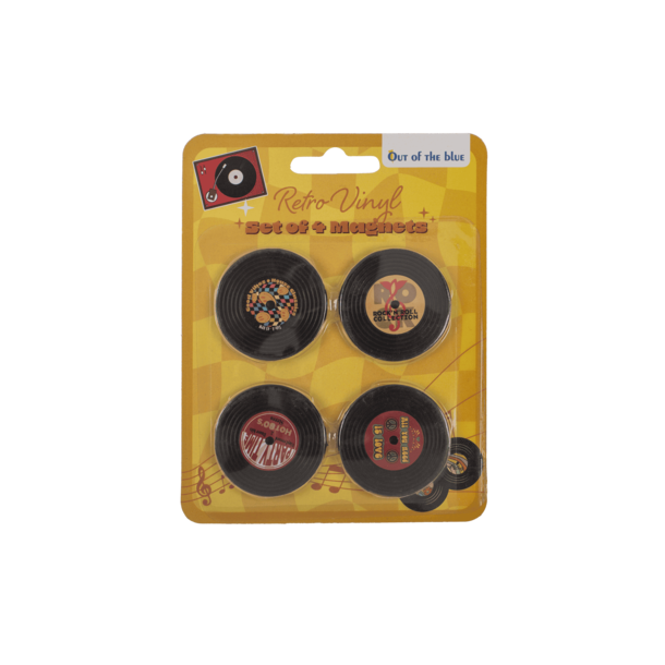 Magnet, Retro Vinyl, 4 stk.
