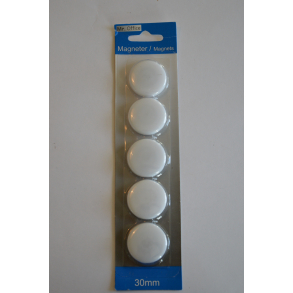 Magneter rund stor, hvid