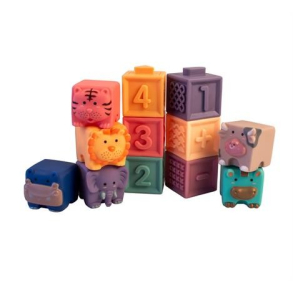 Magni, Byggeklodser m. tal og dyr 12 stk 