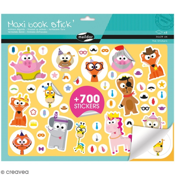 Maildor, Maxi bog m. stickers, udkldte dyr 