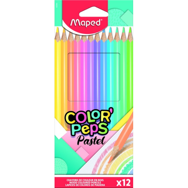 Maped Color' Peps Pastel farveblyanter 12 stk.