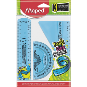 Maped Twist'n'Flex, st med 3 stk. 15 cm lineal