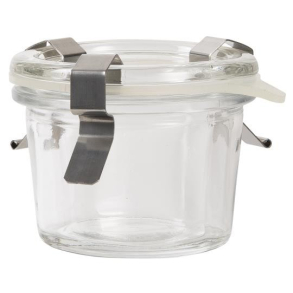 Marmeladeglas m/lg, clips og silikonering 60 ml