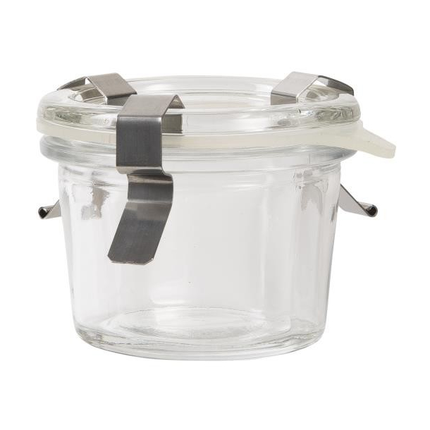 Marmeladeglas m/lg, clips og silikonering 60 ml