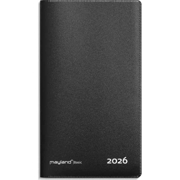 Mayland Basic mnedskalender sort PP-plast 2026