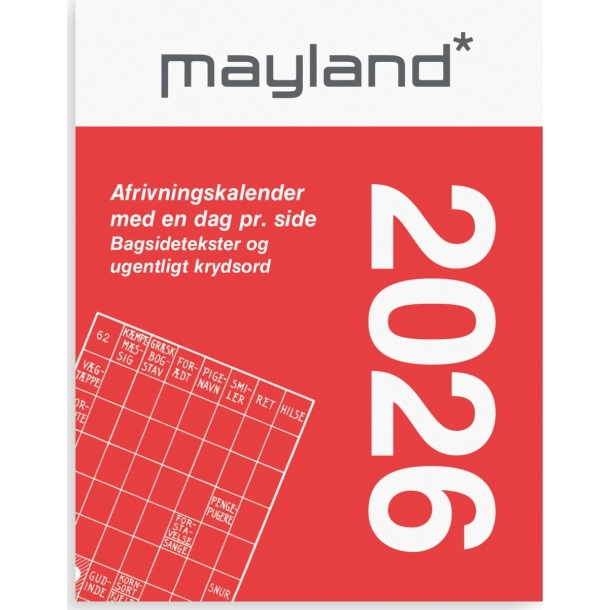Mayland Broderikalender m/split og bagsidetekst 2026