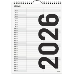 Mayland Familiekalender Black and white 2 kol. 2026