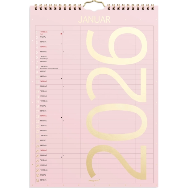 Mayland Familiekalender Color lille 2026