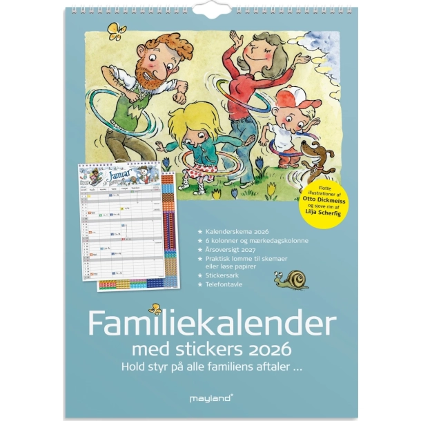 Mayland Familiekalender Otto Dickmeiss &amp; Lilja Scherfig 6 kol. A3 2026