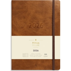 Mayland A5 Forma Deluxe ugekalender tvrf. brun kunstskind 2026