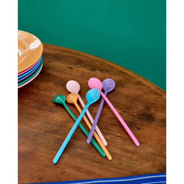 Melamin Latteske - Multifarvet - 6-pak