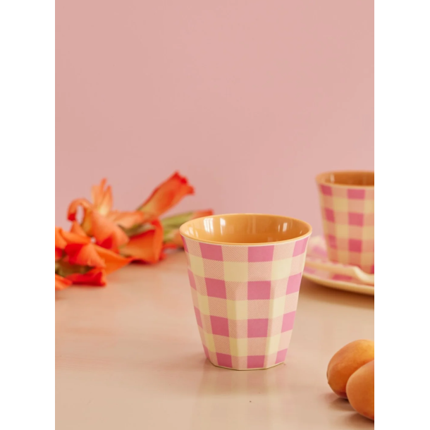 Mellem Melamin Kop - Pink - Check It Out Print