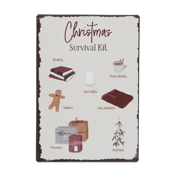 Metalskilt Christmas Survival Kit 