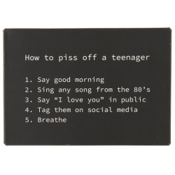 Metalskilt How to piss off a teeanager 