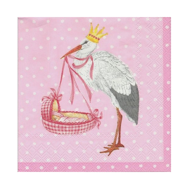 Middagsservietter 20 stk, baby, rosa 