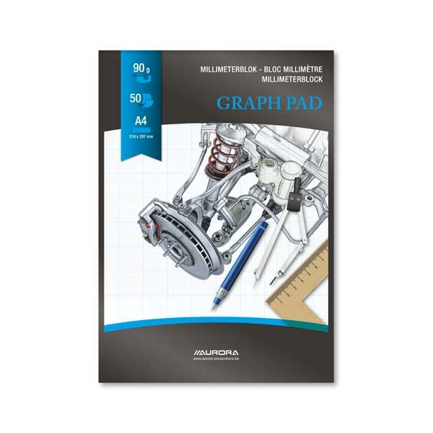 Millimeterpapir A4, 50 ark, bl