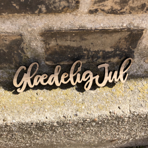 Mini tr skilt - Gldelig jul