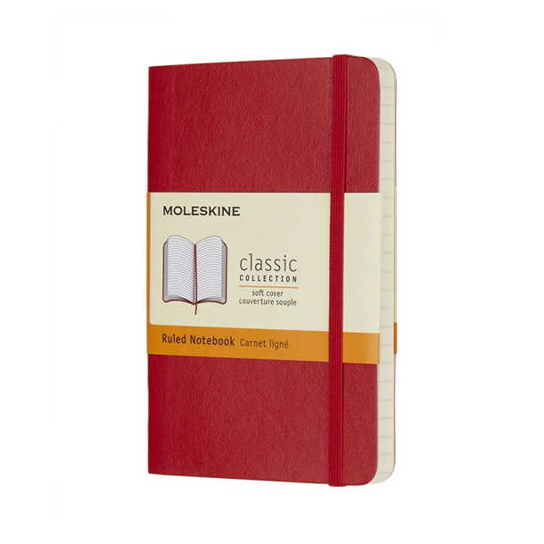 Moleskine Classic collection, linieret, soft cover, 9x14cm, Rd