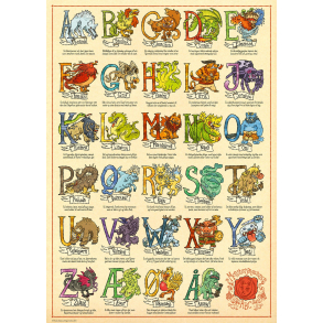 Monster-ABC-plakat, 50x70cm