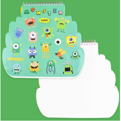 Monster blok med stickers, 50ark