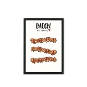 Mouse & Pen illustration A4 - Bacon you have my heart