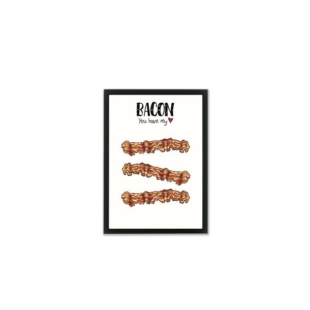 Mouse &amp; Pen illustration A4 - Bacon you have my heart