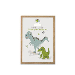 Mouse &amp; Pen illustration A4 - Dino - Let the world hear you roar!