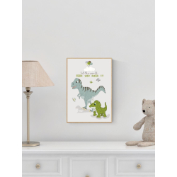 Mouse &amp; Pen illustration A4 - Dino - Let the world hear you roar!