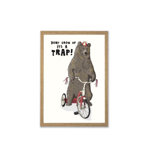 Mouse & Pen illustration A4 - Don't grow up It's a trap