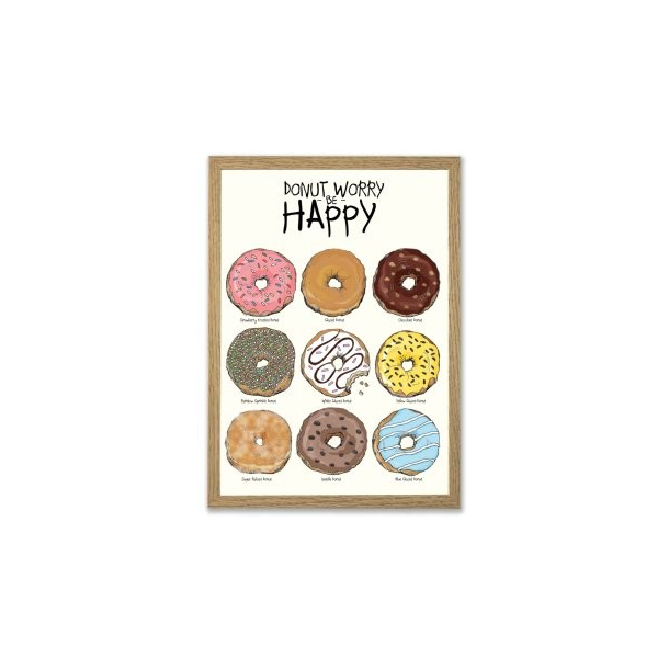 Mouse &amp; Pen illustration A4 - Donut worry be happy