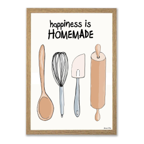 Mouse & Pen illustration A4 - Happiness is Homemade