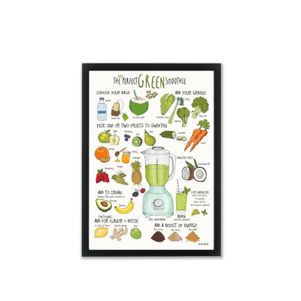 Mouse &amp; Pen illustration A4 - Green smoothie