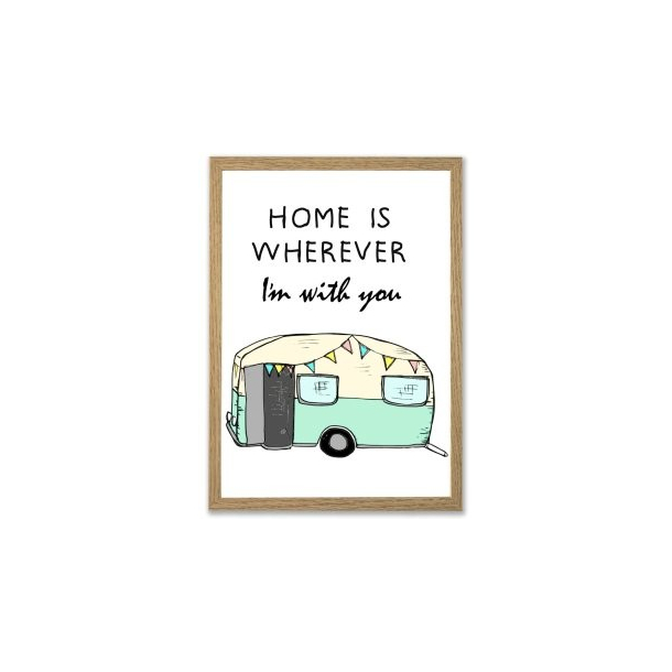 Mouse &amp; Pen illustration A4 - Home is wherever I'm with you - Camping