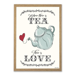 Mouse & Pen illustration A4 - Where there is TEA, There is LOVE