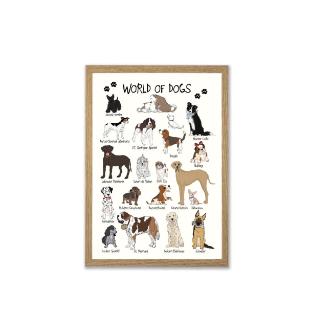 Mouse &amp; Pen illustration A4 - World of dogs (DK version)