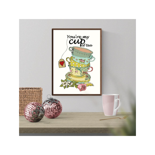 Mouse &amp; Pen illustration A4 - You're my cup of tea