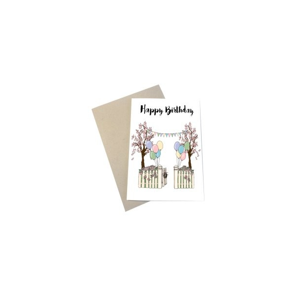 Mouse &amp; Pen kort A6 - Happy Birthday