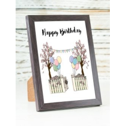 Mouse &amp; Pen kort A6 - Happy Birthday