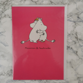 Mumi kort m. kuvert - Mumitrold & snorkfrken krammer