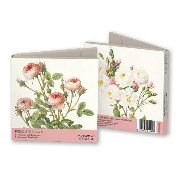 Museums and Galleries kortmappe med 8 dobbeltkort inkl. kuvert, Roses