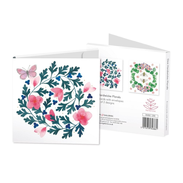 Museums &amp; galleries Dee Hardwicke Florals kortmappe med 8 dobbeltkort inkl. kuvert