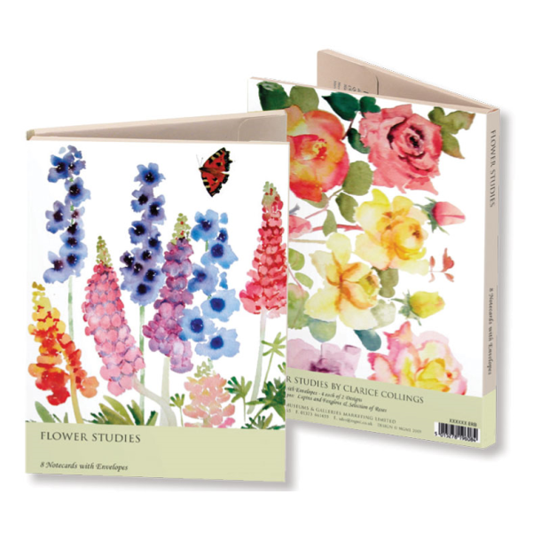 Museums &amp; Galleries dobbeltkort, Flower Studies, 8 stk.